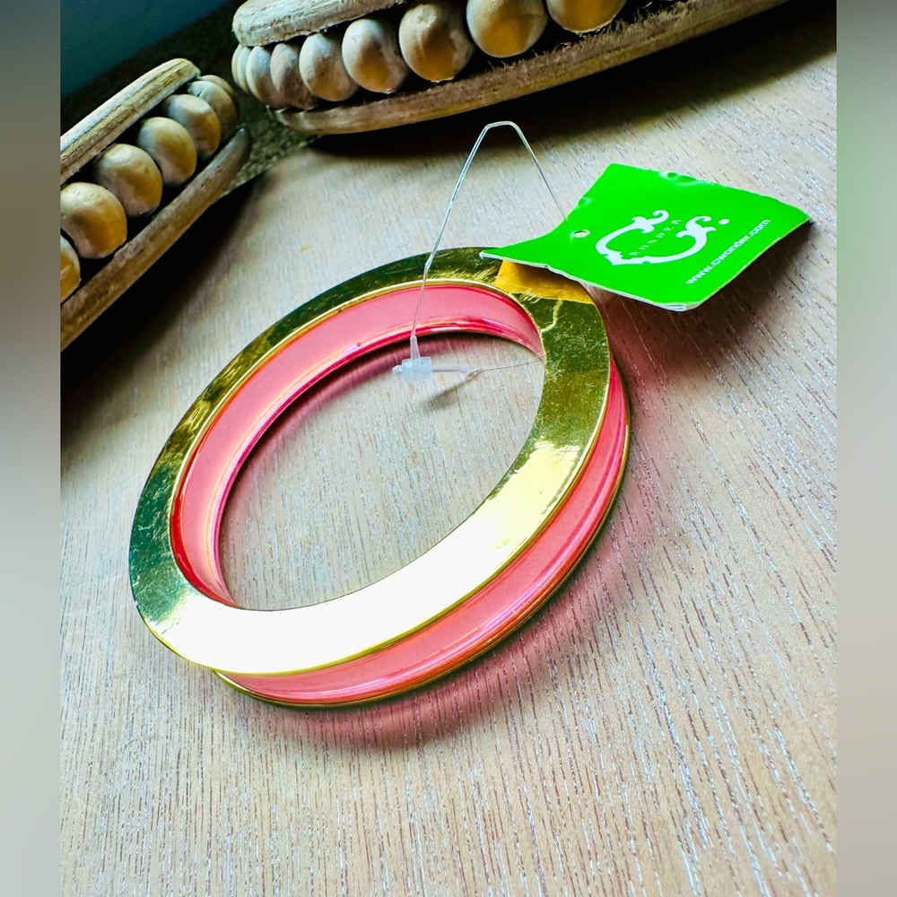 🆕🔖 C. Wonder ✨ Lucite Bangle Bracelet✨ Pink & Gold ✨ NWT!